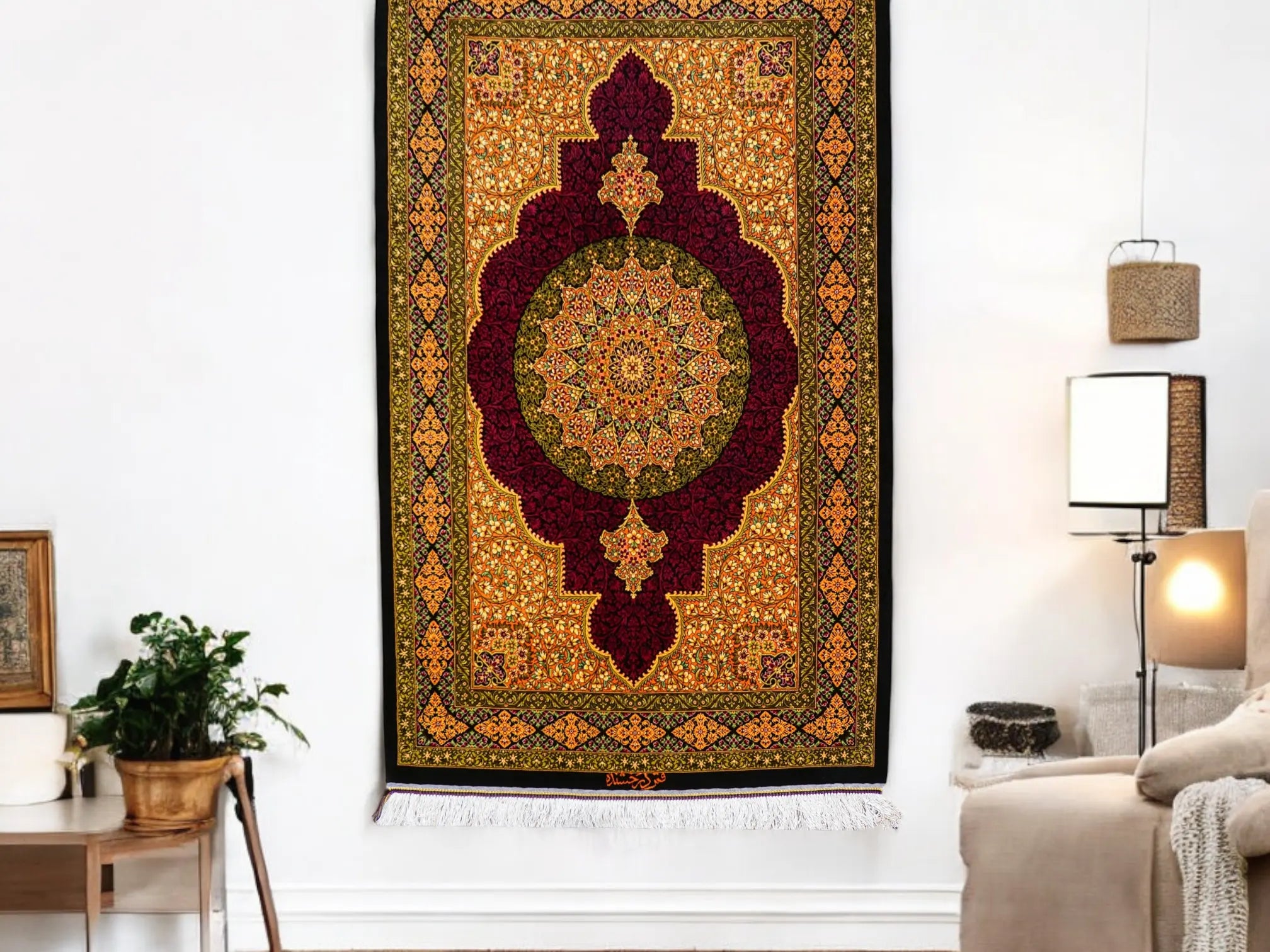 ペルシャ絨毯 クム産 シルク 100% - Decorworks