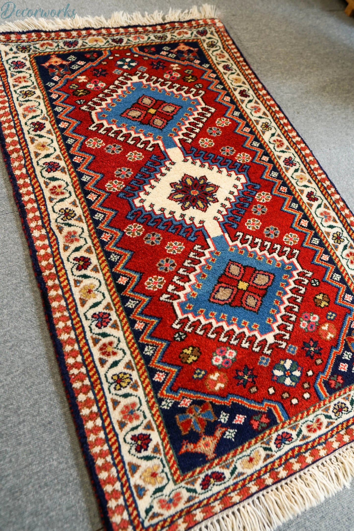 100×62cm ペルシャ絨毯 ヤラメ Decorworks