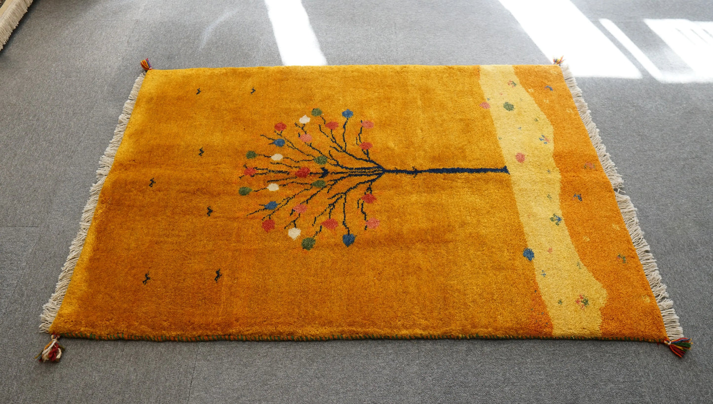150×100cm 【ペルシャ絨毯 手織りギャッベ】アマレ族ギャッベ ギャベ Decorworks