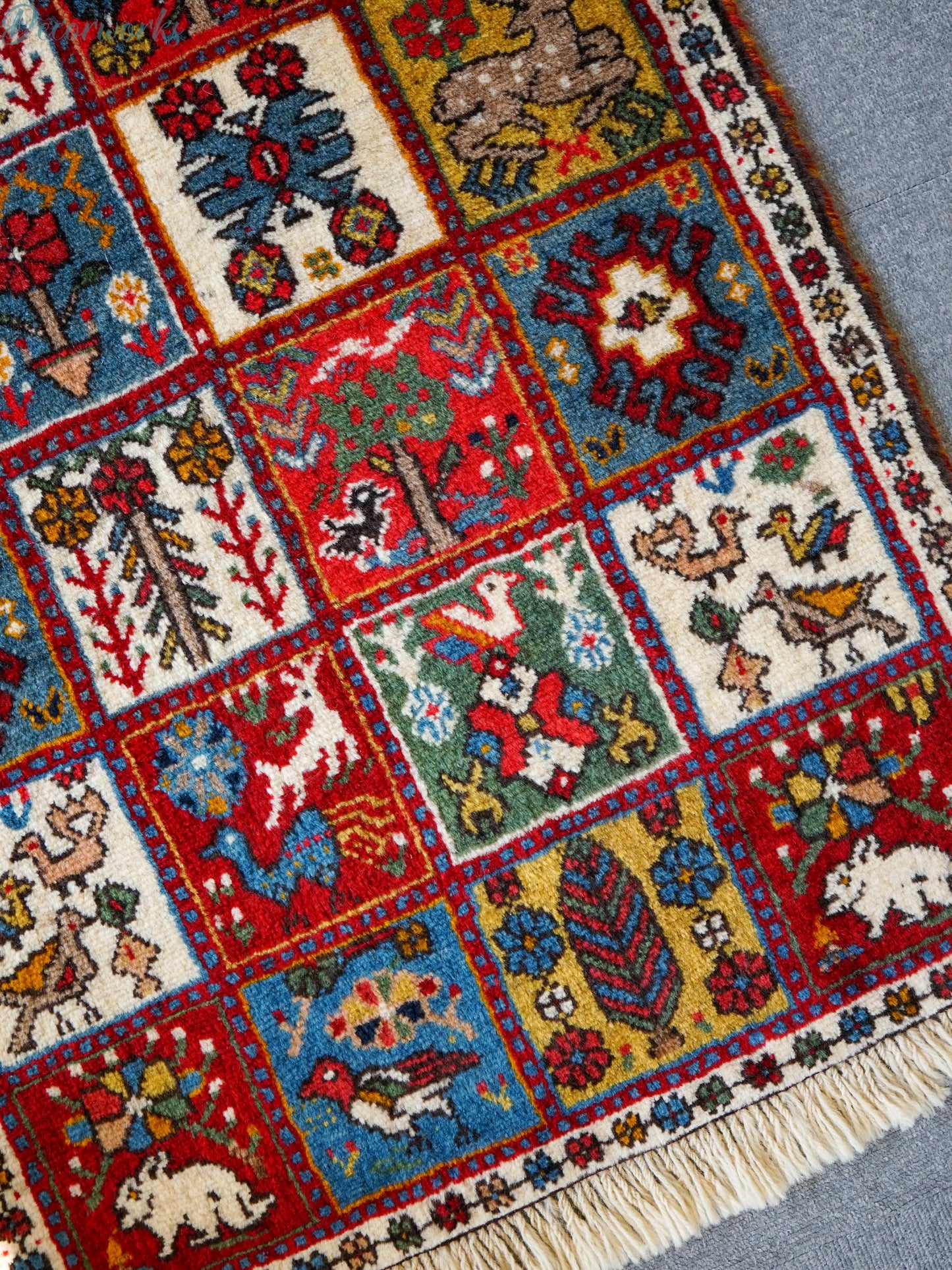108x65cm 手織り ペルシャ絨毯 カシュカイ族 Decorworks