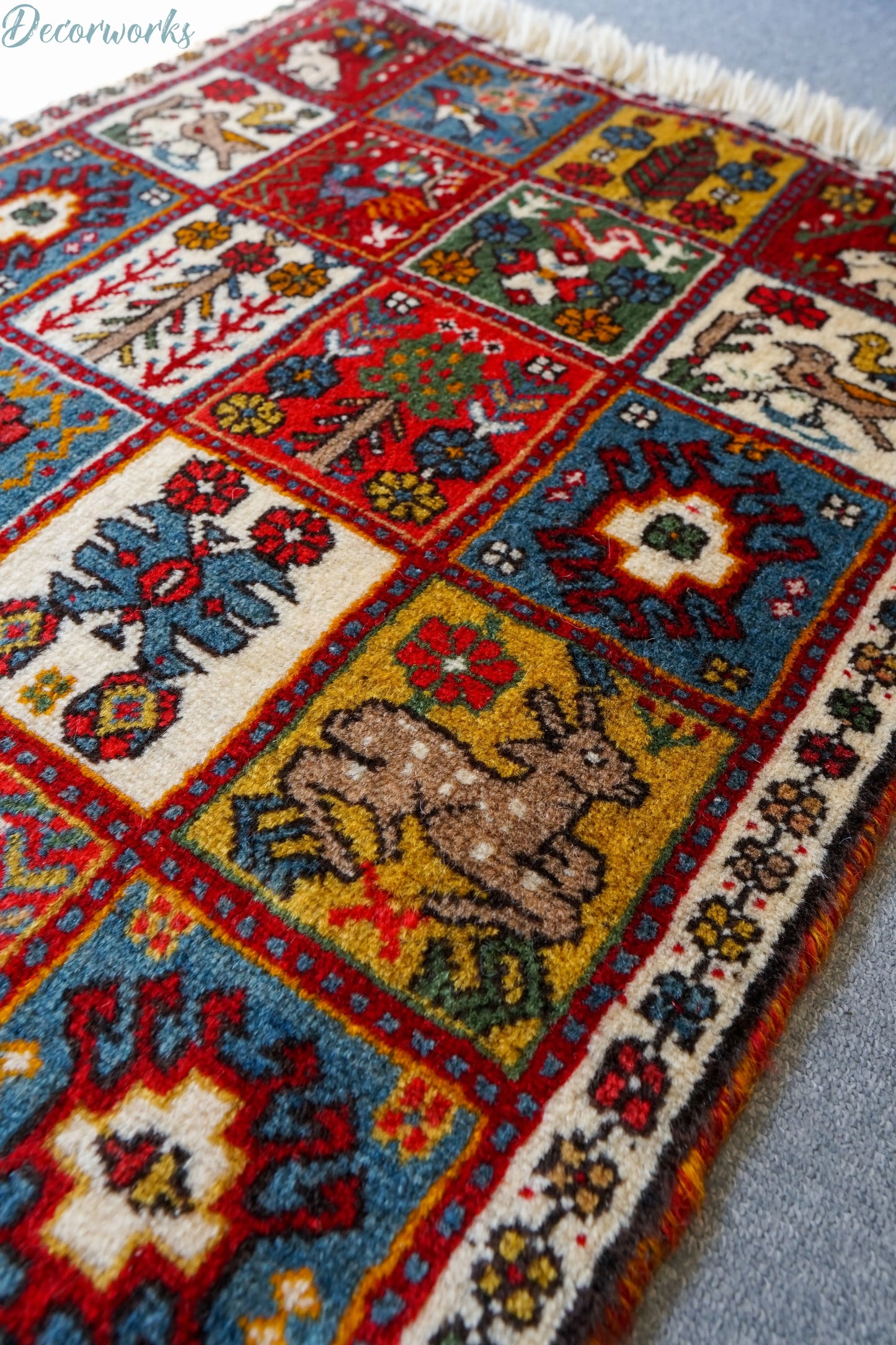 108x65cm 手織り ペルシャ絨毯 カシュカイ族 Decorworks