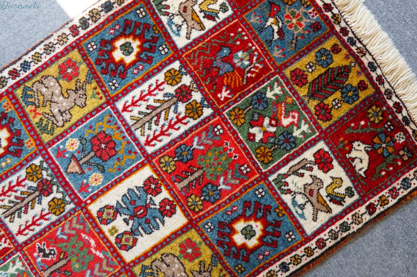 108x65cm 手織り ペルシャ絨毯 カシュカイ族 Decorworks