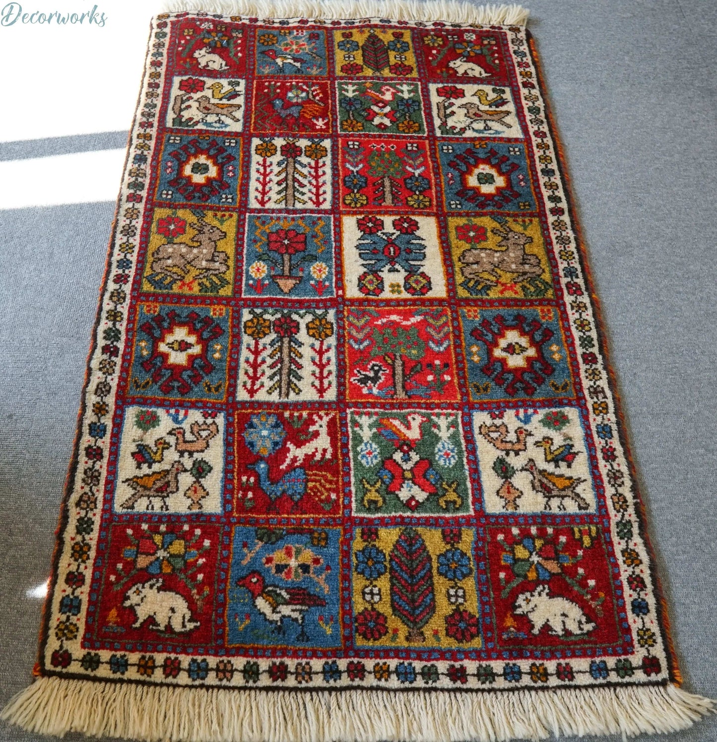 108x65cm 手織り ペルシャ絨毯 カシュカイ族 Decorworks