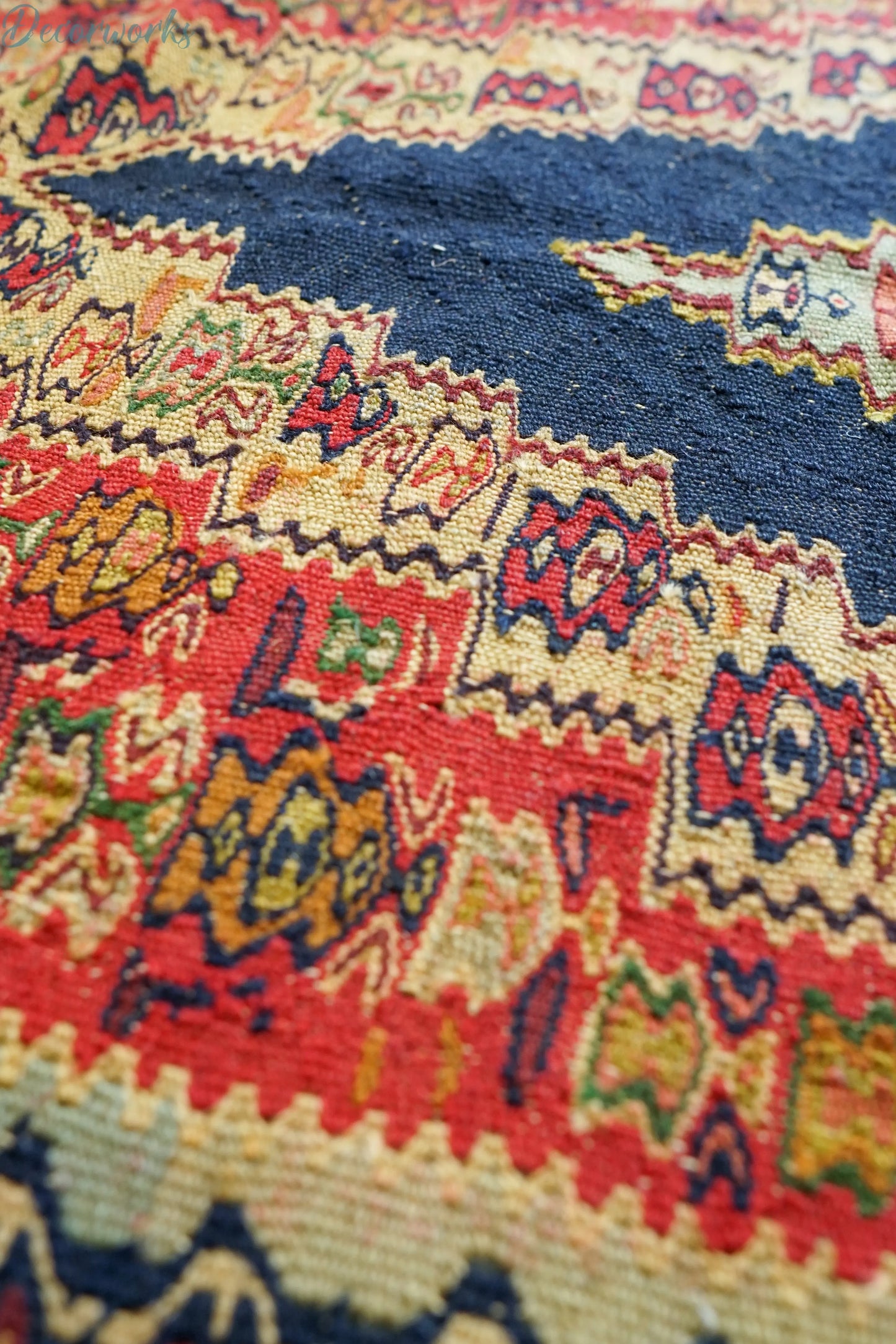 110×81cm セネ サナンダジ 手織り手織りオールドキリム - Decorworks
