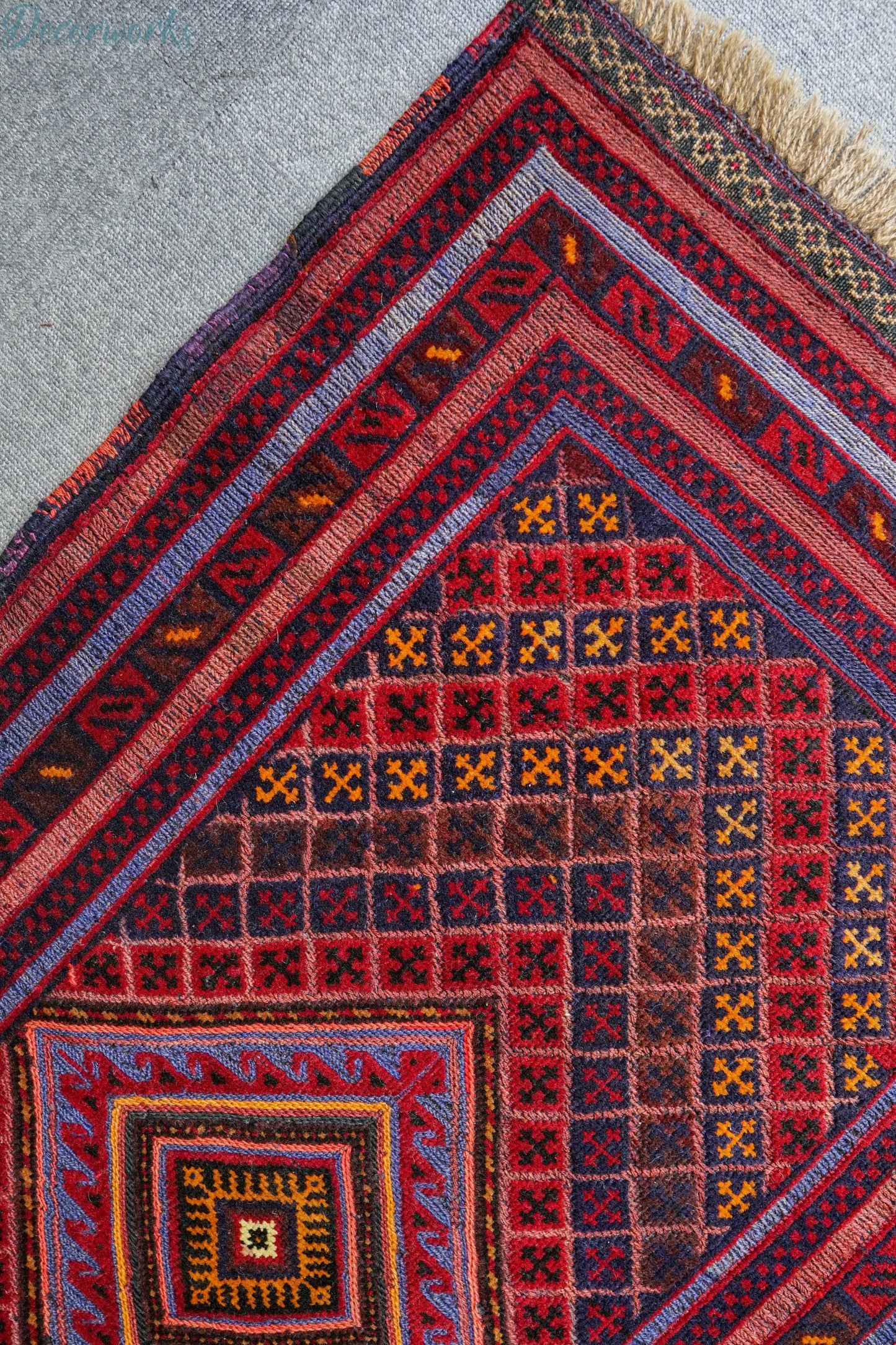 131×80cm 手織りマシュワニキリム Decorworks