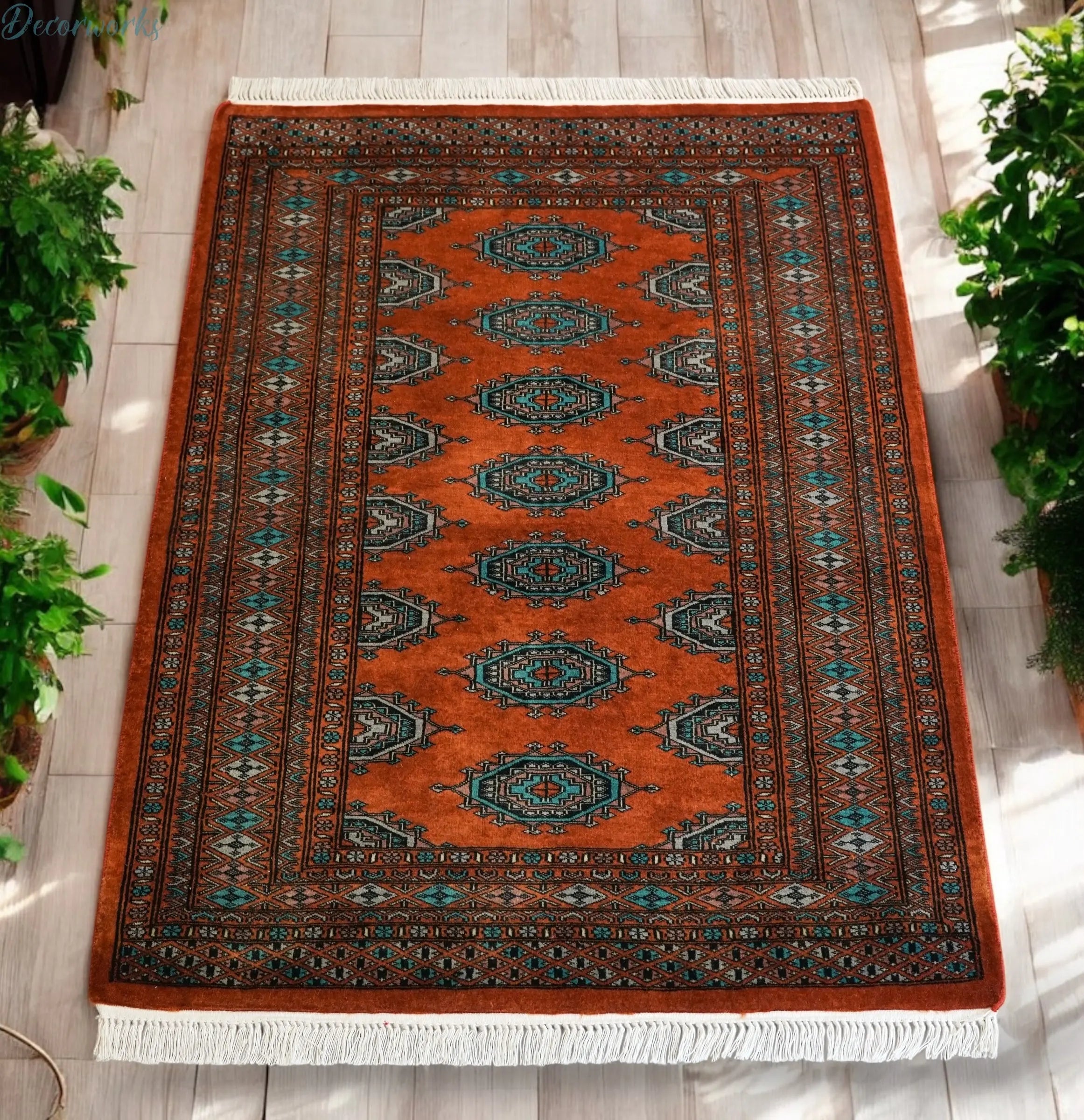 140×95cm パキスタン手織り絨毯 - Decorworks