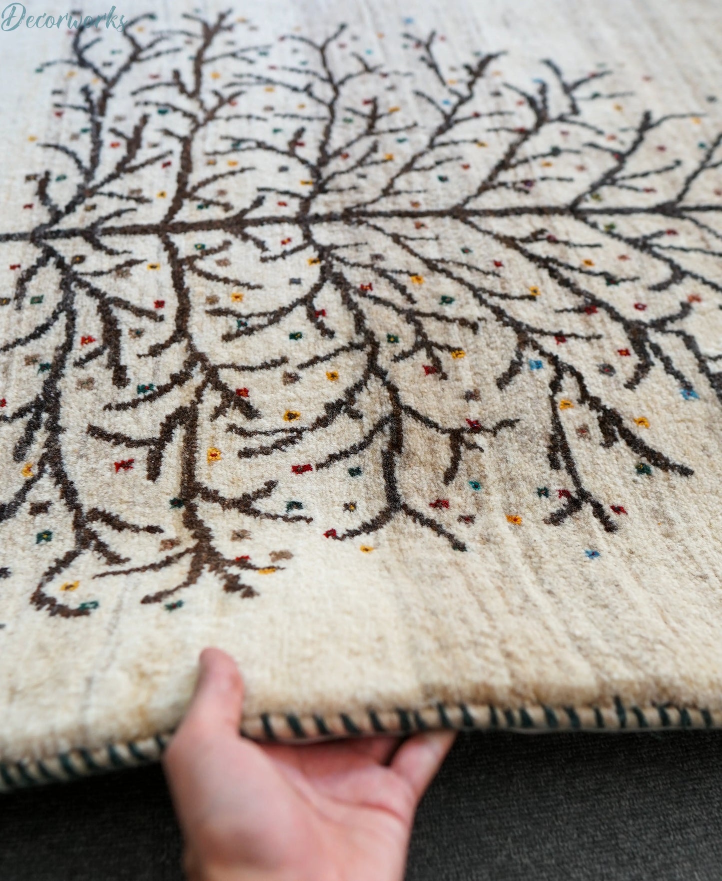 141×86cm ペルシャ手織りギャッベ カシュクリ Decorworks