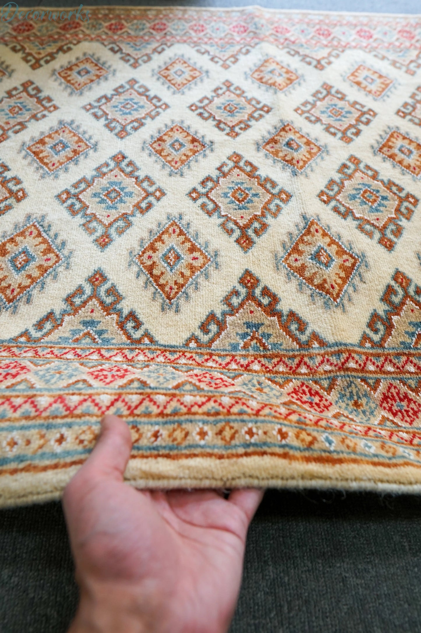 149×96cm パキスタン手織り絨毯 トライバルラグ ペルシャ絨毯 - Decorworks