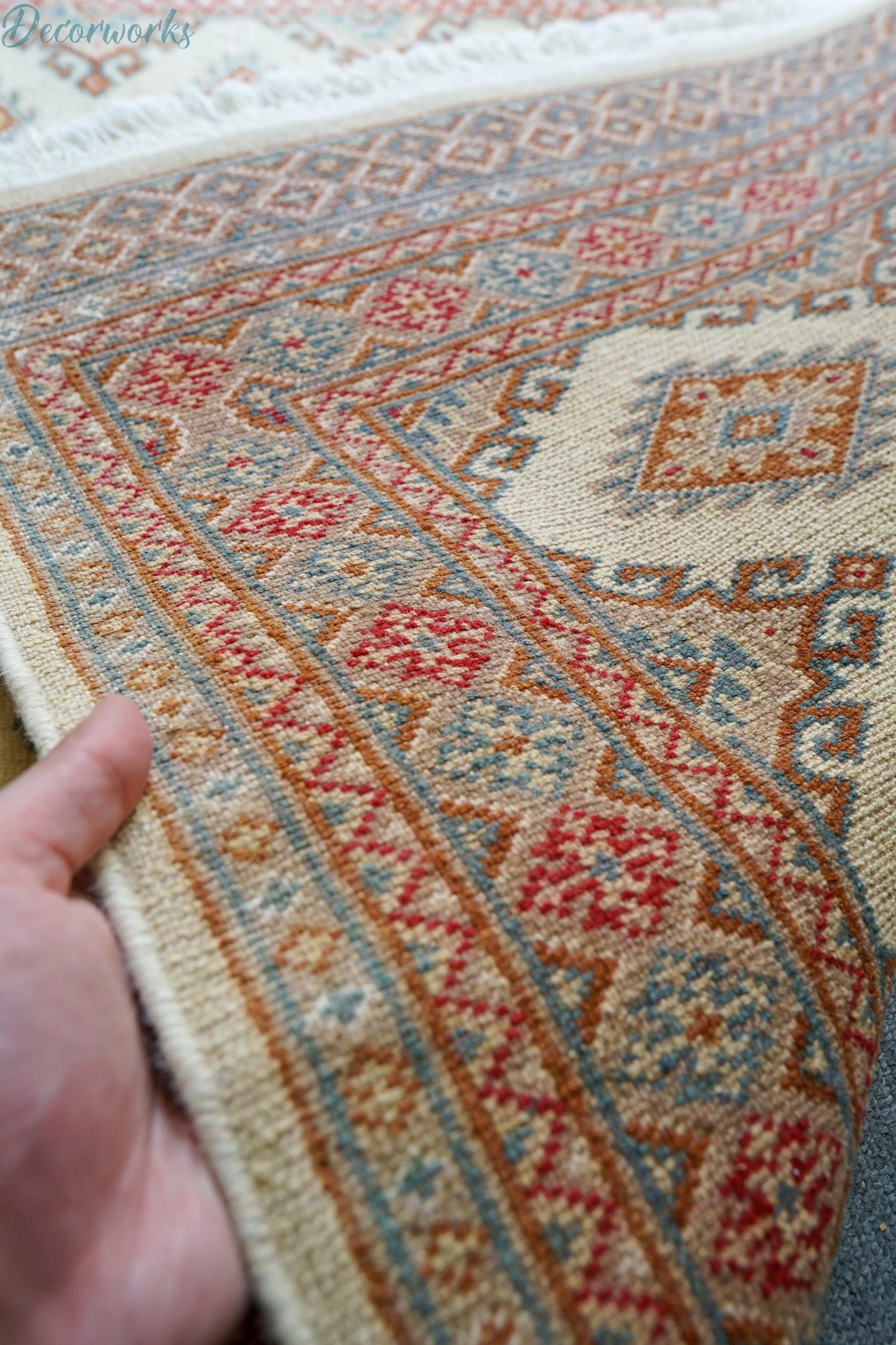 149×96cm パキスタン手織り絨毯 トライバルラグ ペルシャ絨毯 - Decorworks