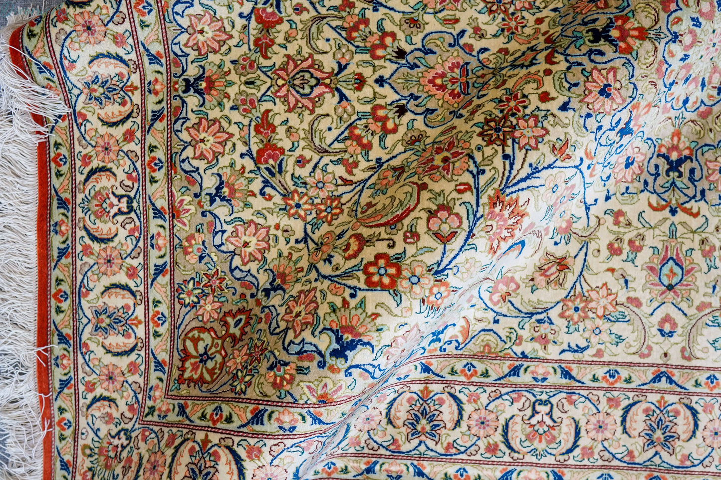 150×100cm ペルシャ絨毯 クム産 シルク 100% Decorworks