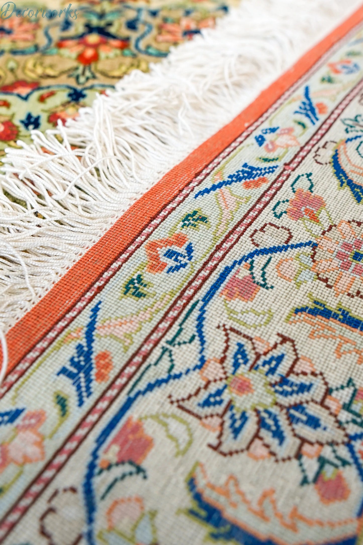 150×100cm ペルシャ絨毯 クム産 シルク 100% Decorworks