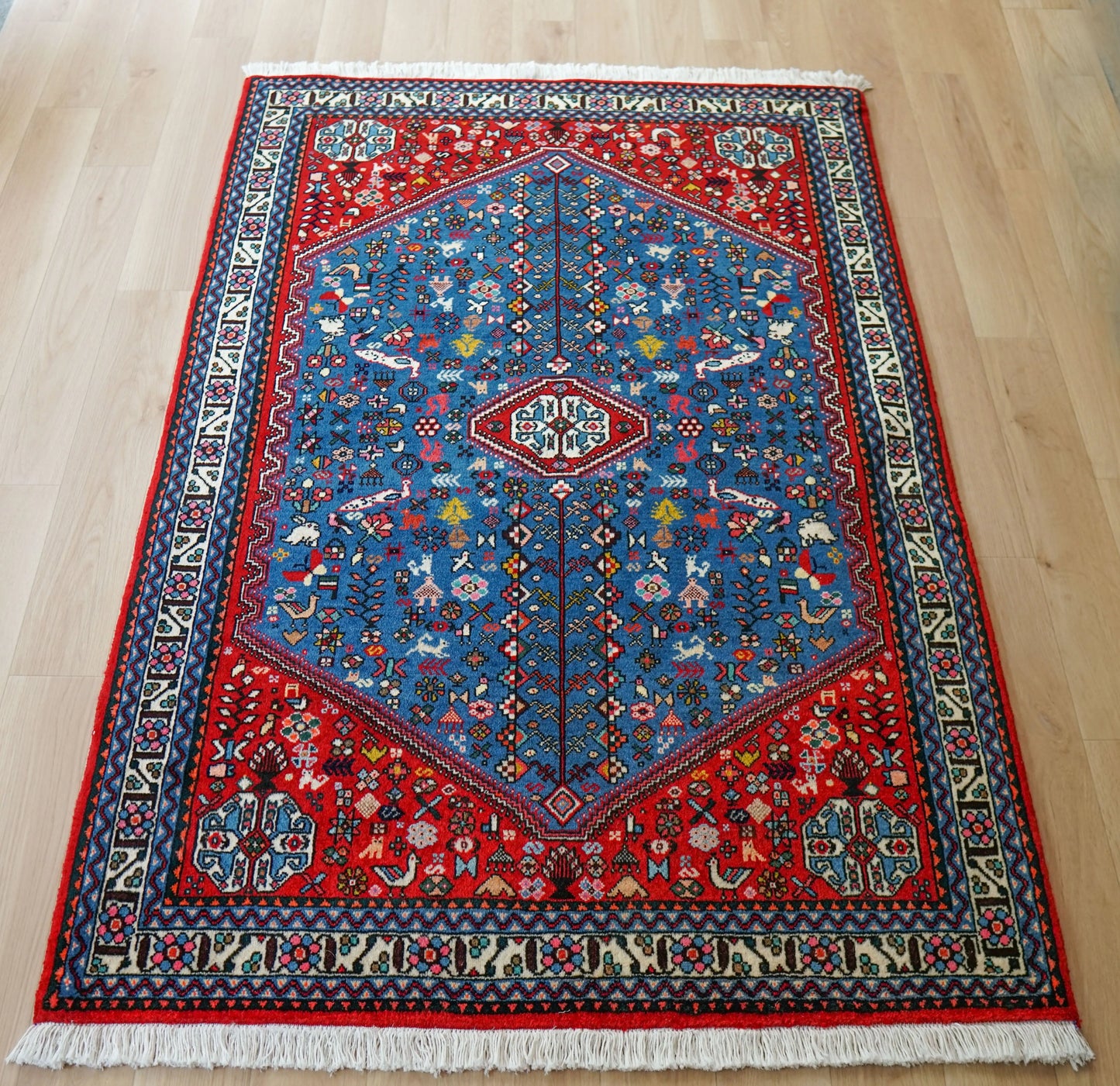 152×105cm ペルシャ手織り絨毯 アバデ Decorworks