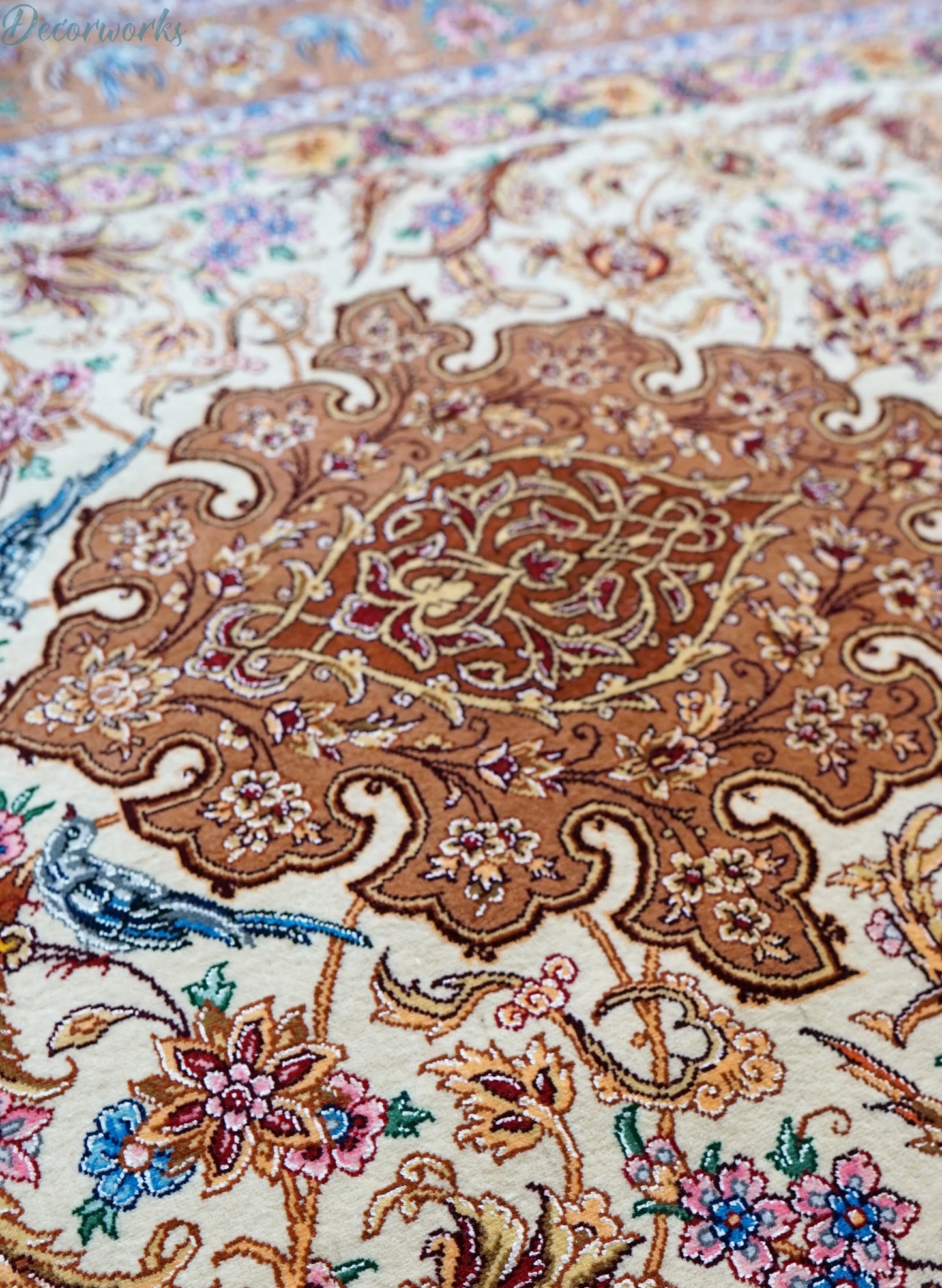 163×110cm 手織りペルシャ絨毯 イスファハン サハラク房 Decorworks