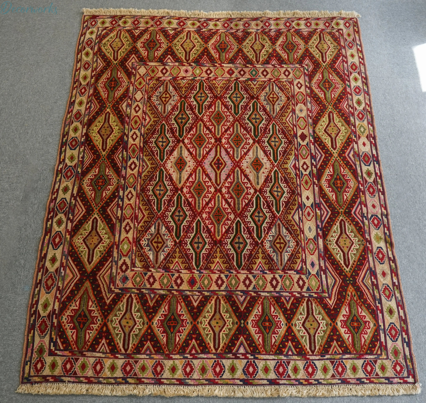 164×135cm 手織りマシュワニキリム - Decorworks