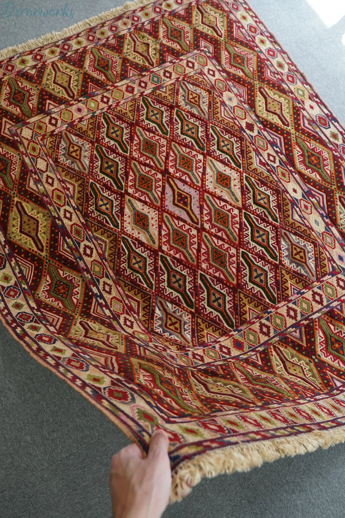 164×135cm 手織りマシュワニキリム - Decorworks