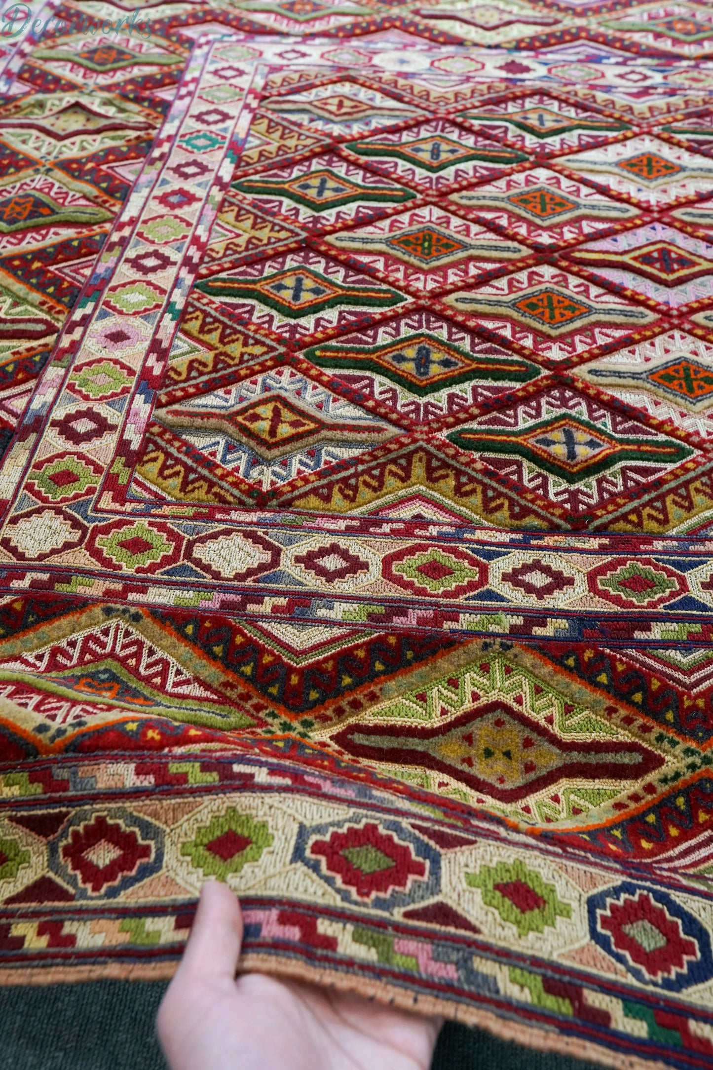 164×135cm 手織りマシュワニキリム - Decorworks