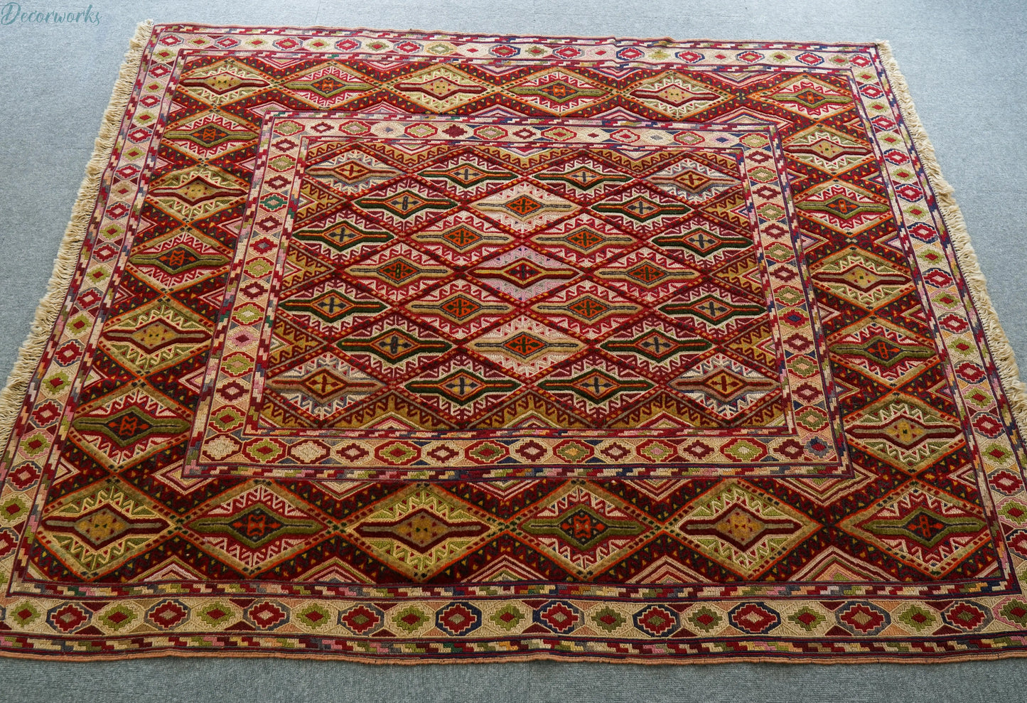 164×135cm 手織りマシュワニキリム - Decorworks