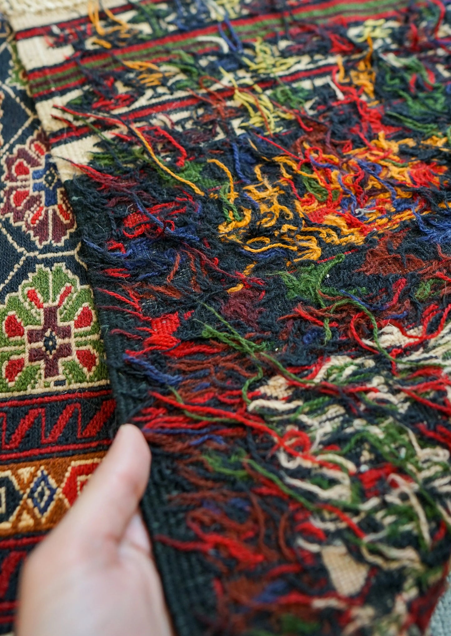 138×89cm ペルシャ手織りキリム シルジャン産 ソマック織り Decorworks