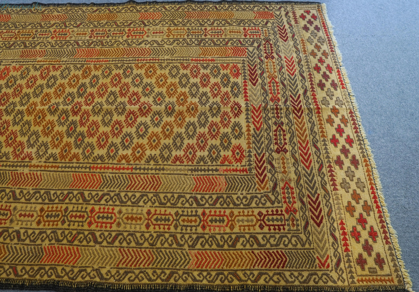175×124cm アフガニスタン オールド キリム 手織り絨毯 Decorworks