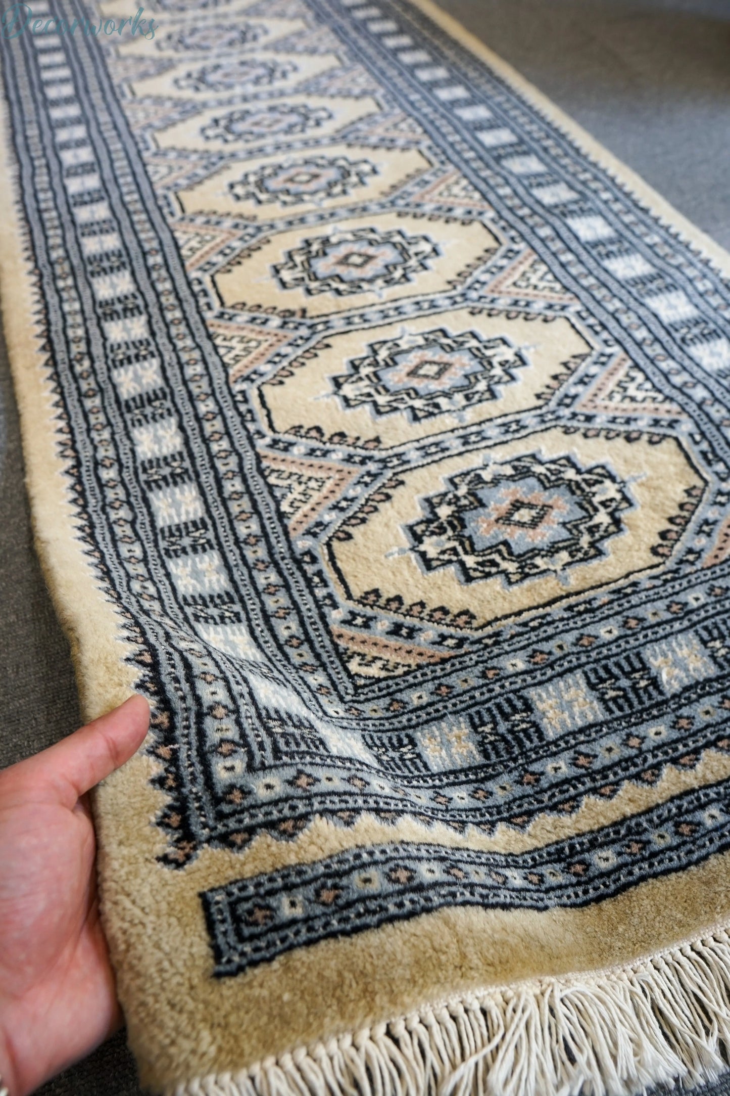182×63cm パキスタン手織り絨毯 ランナー Decorworks