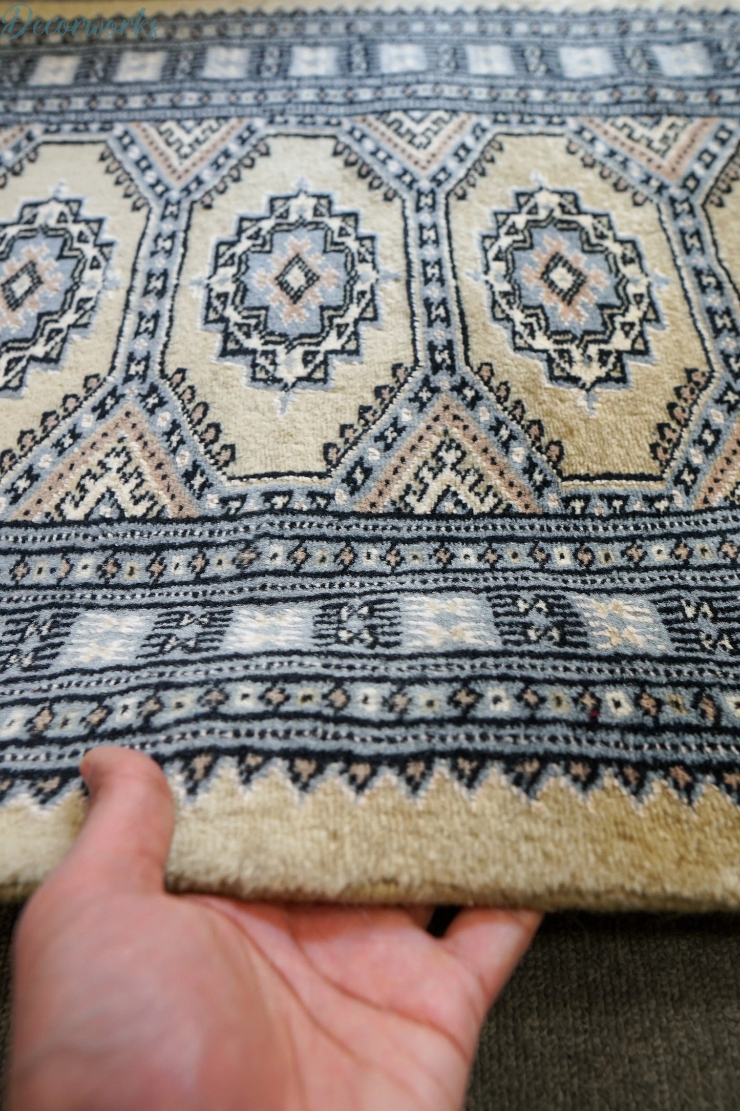 182×63cm パキスタン手織り絨毯 ランナー Decorworks