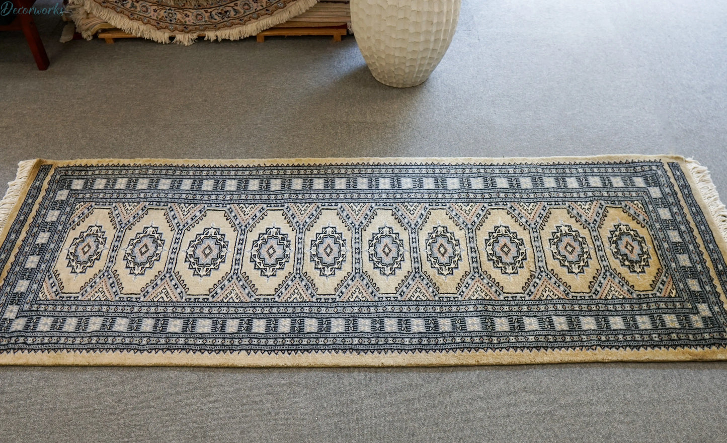 182×63cm パキスタン手織り絨毯 ランナー Decorworks