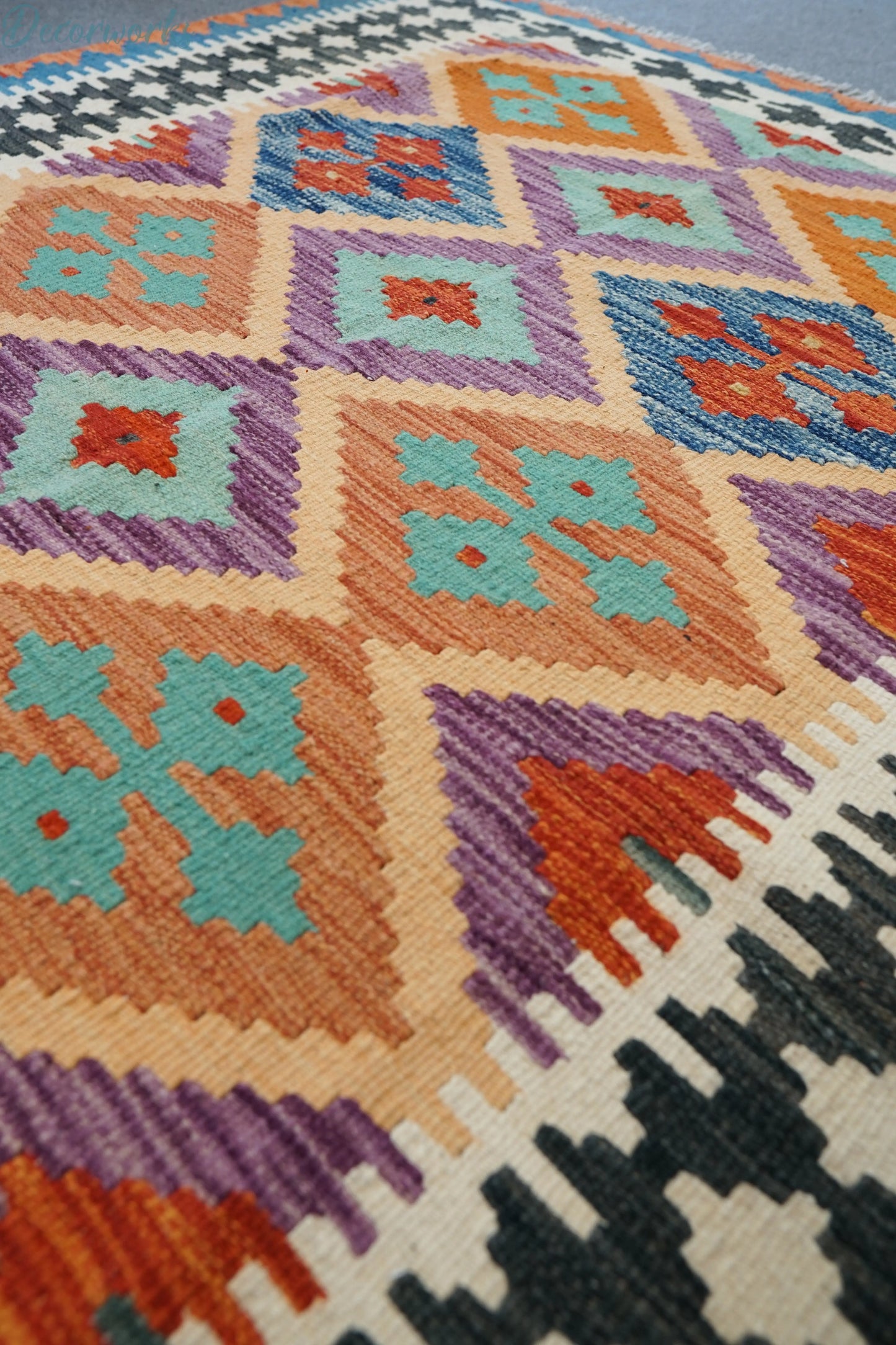195×150cm アフガニスタン手織りキリム - Decorworks