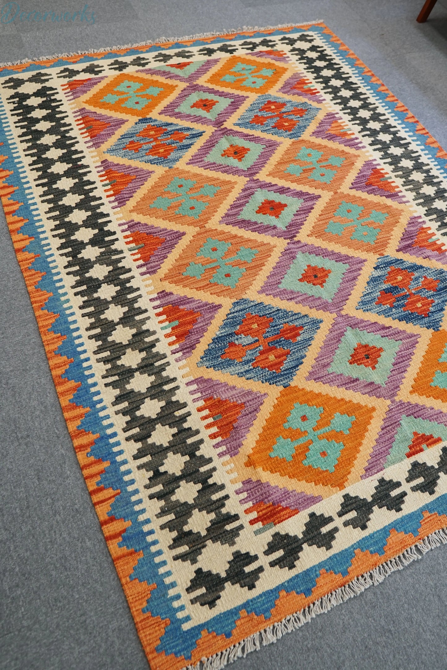 195×150cm アフガニスタン手織りキリム - Decorworks