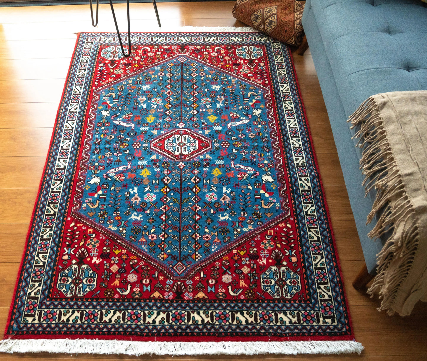 152×105cm ペルシャ手織り絨毯 アバデ Decorworks