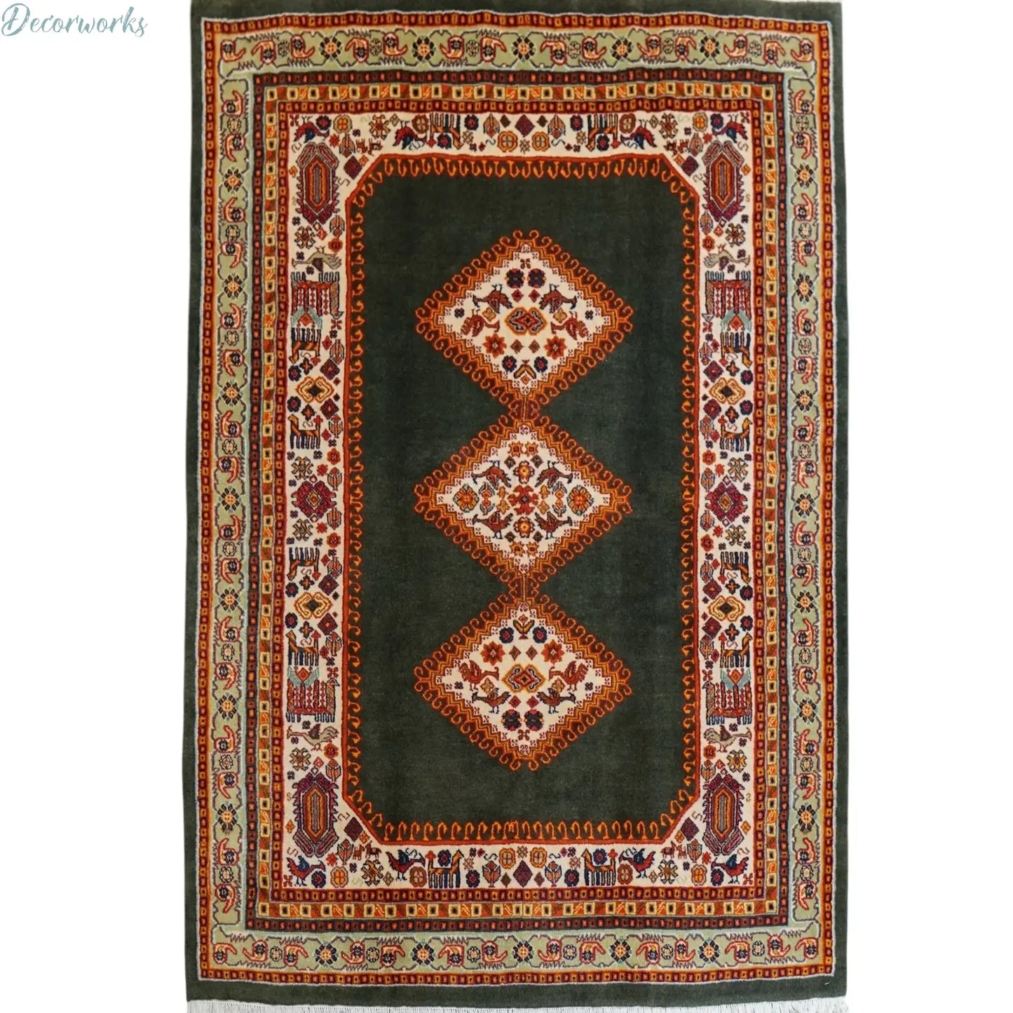 200×146cm ペルシャ ガシュガイ 手織り絨毯 Decorworks