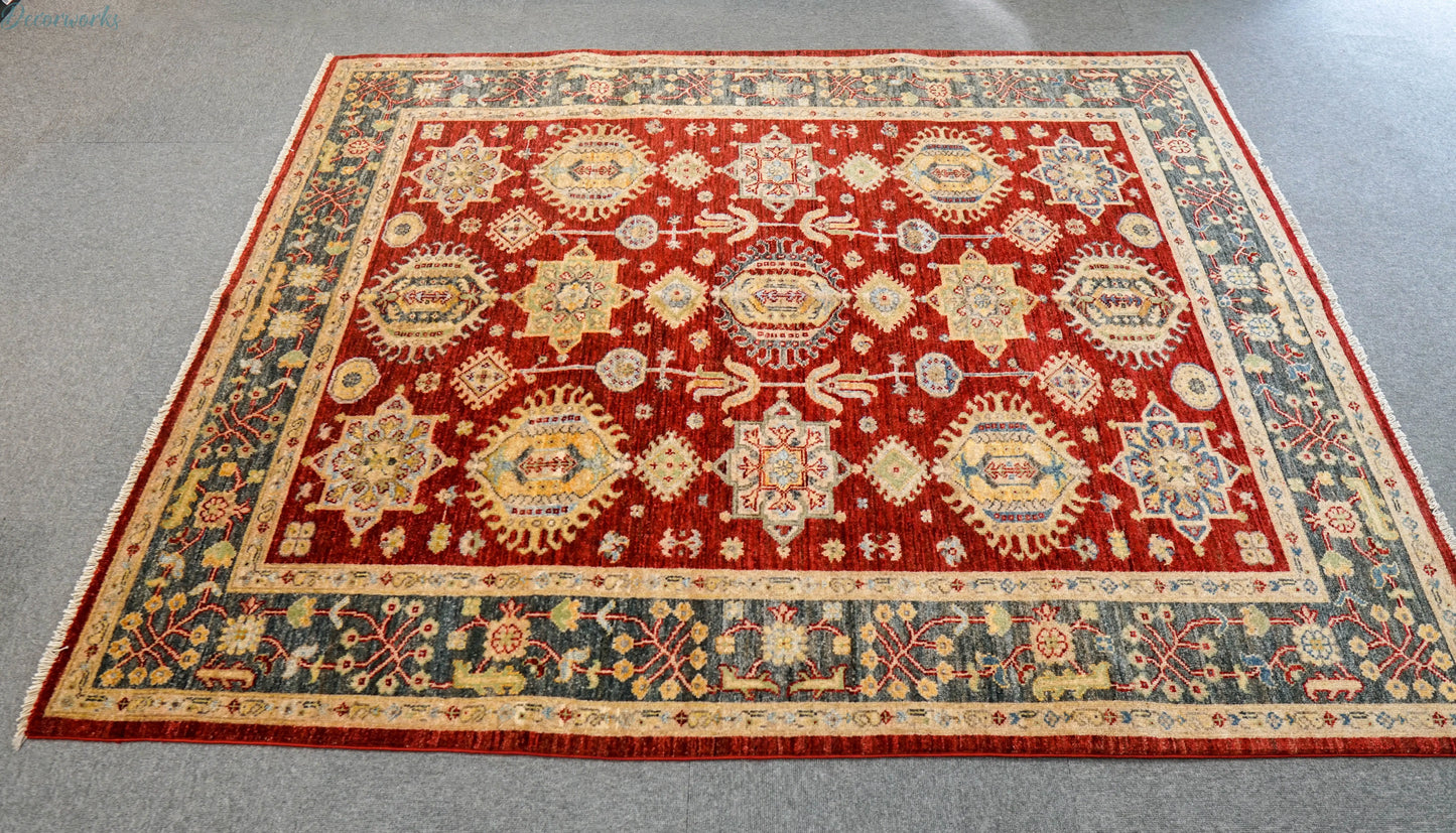 206×171cm アフガニスタンガズニーウール手織り絨毯 Decorworks
