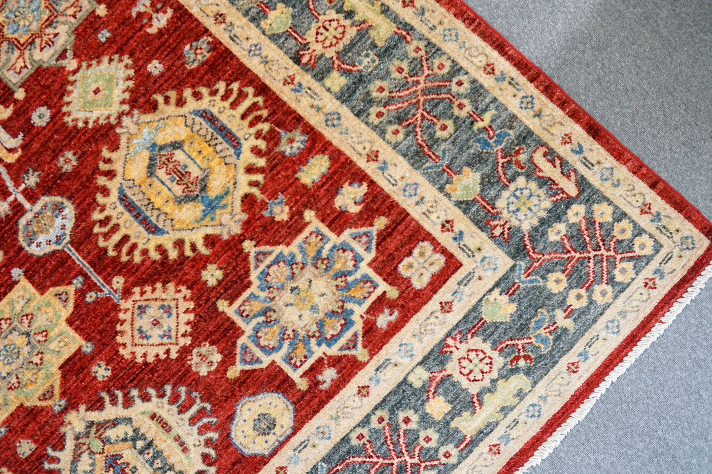 206×171cm アフガニスタンガズニーウール手織り絨毯 Decorworks