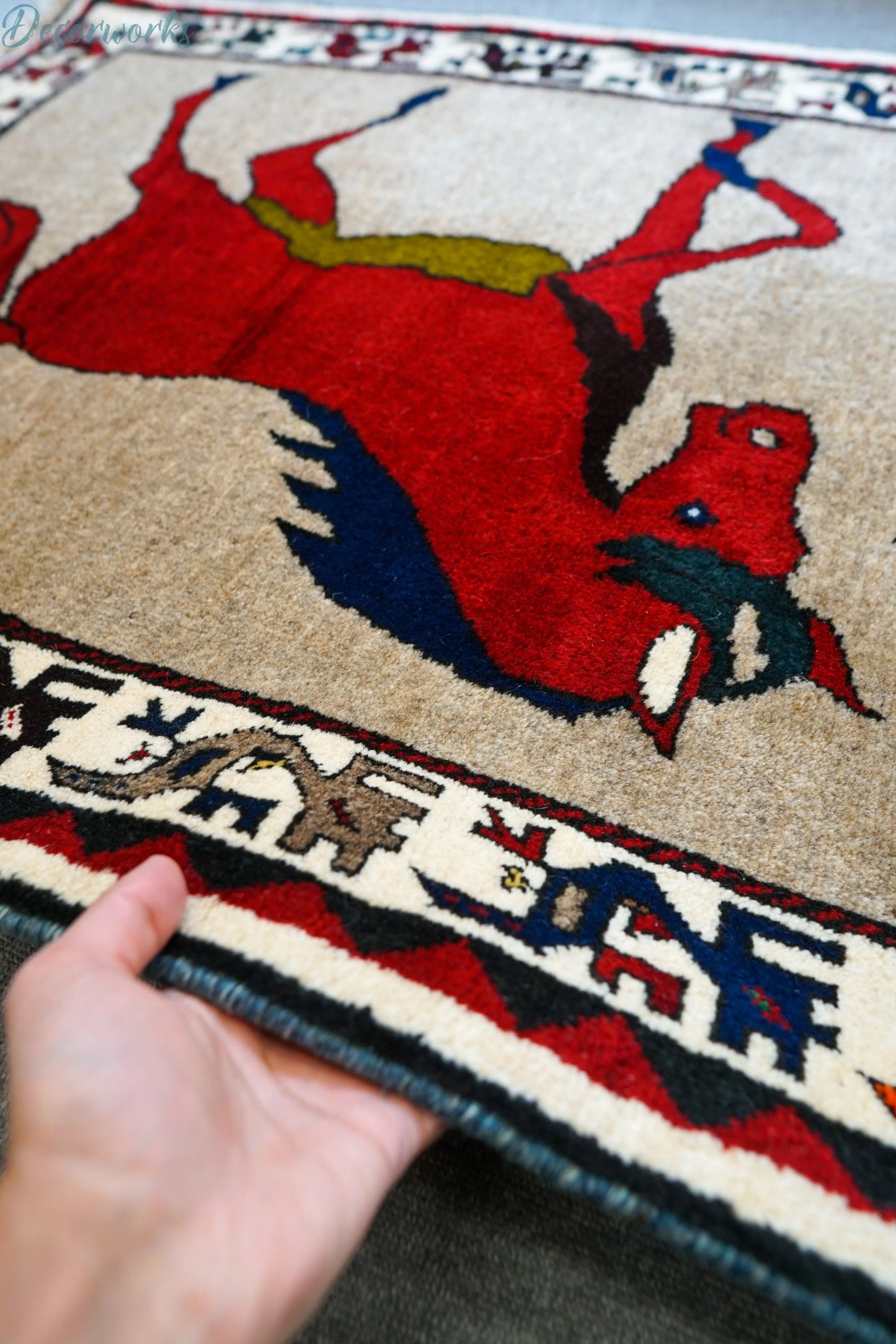 215x86cm 手織り ペルシャ絨毯 オルードカシュカイ族 Decorworks