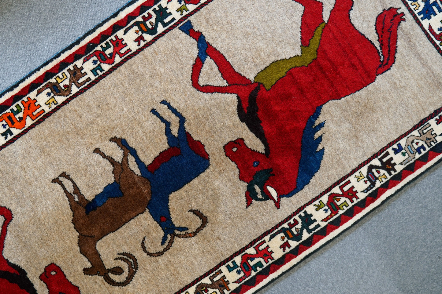215x86cm 手織り ペルシャ絨毯 オルードカシュカイ族 Decorworks