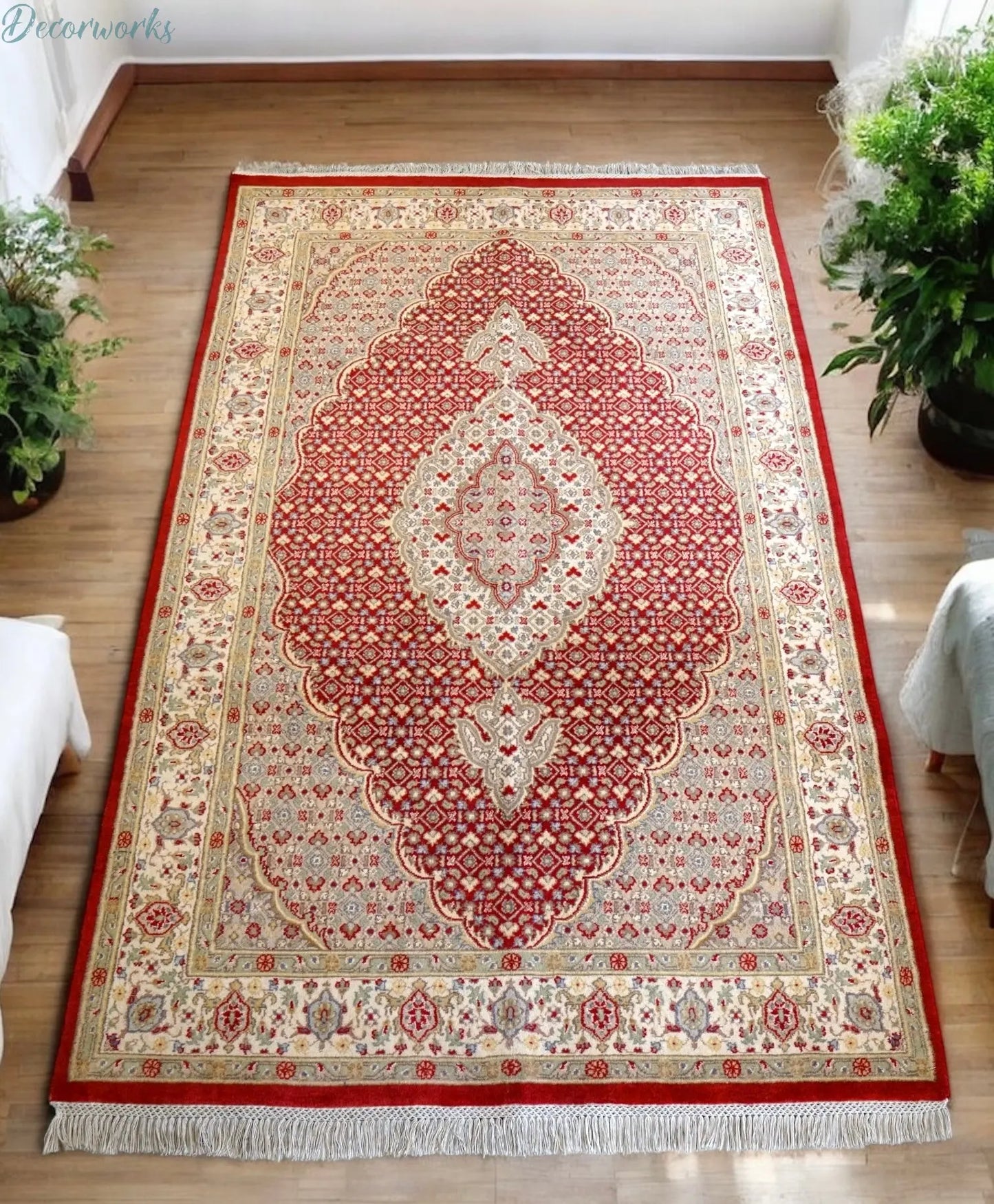220×135cm パキスタン手織り絨毯 ダブルノット Decorworks