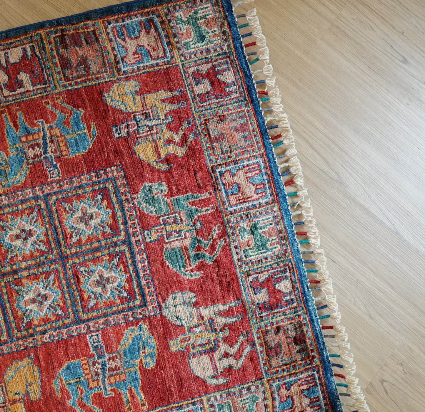 248×83cm アフガニスタン ガズニーウール 手織り絨毯 Decorworks