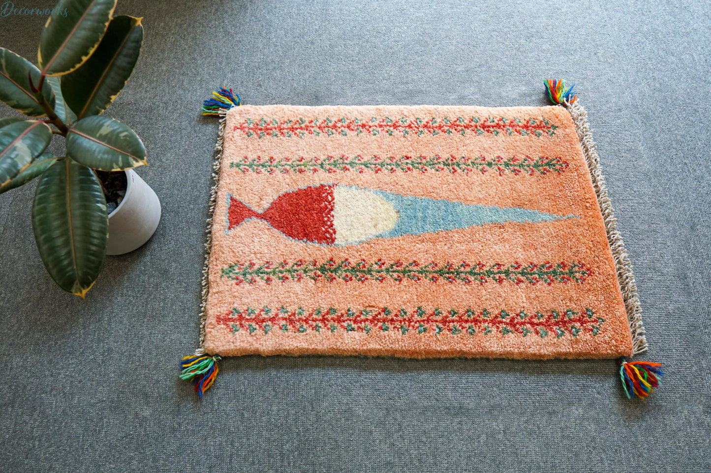 60×40cm ペルシャ絨毯 手織りギャッベ Decorworks