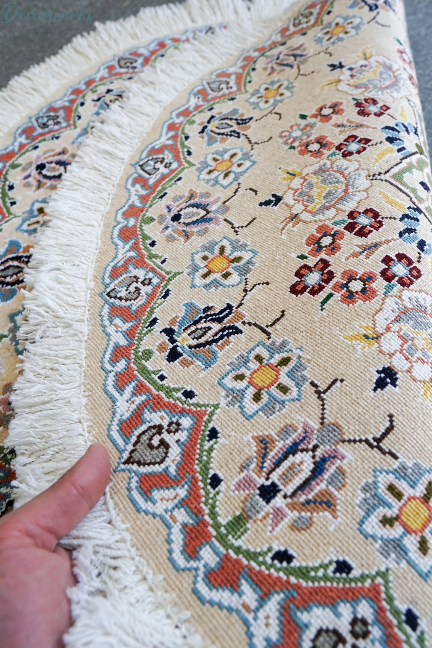 71×71cm ペルシャ手織り絨毯 Decorworks