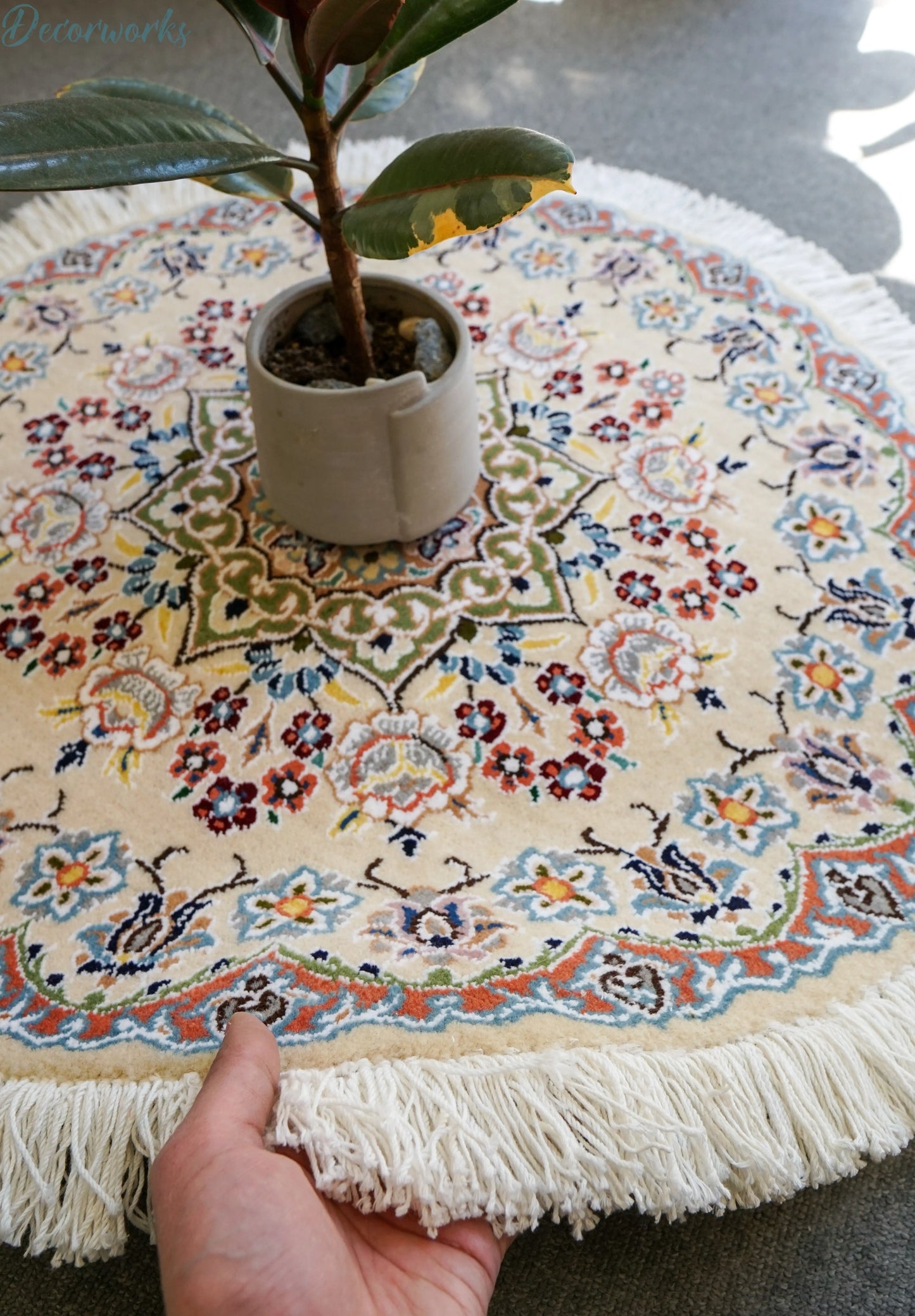 71×71cm ペルシャ手織り絨毯 Decorworks