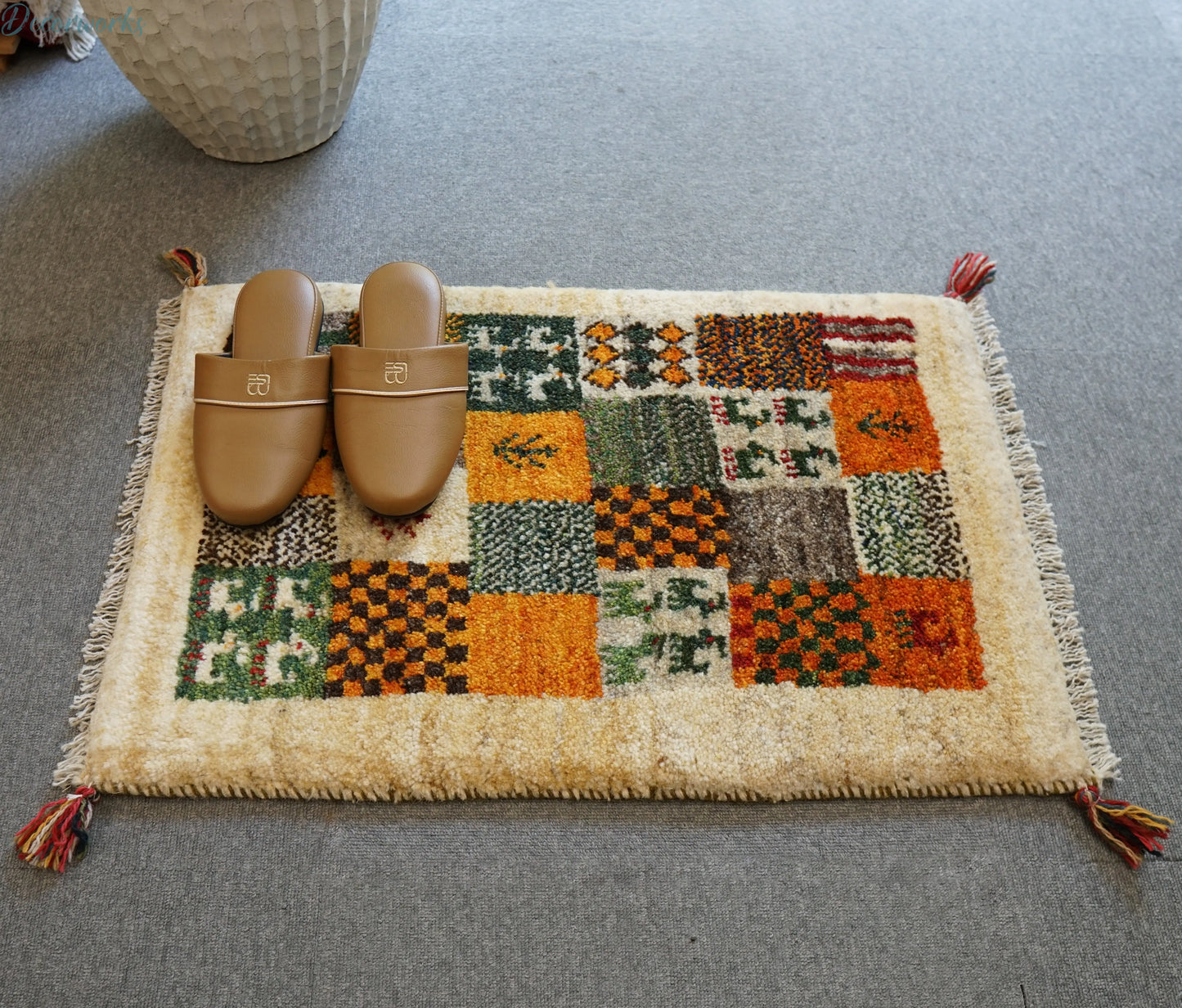 80×52cm ペルシャ絨毯 ギャッベ ギャベ 玄関マット Decorworks
