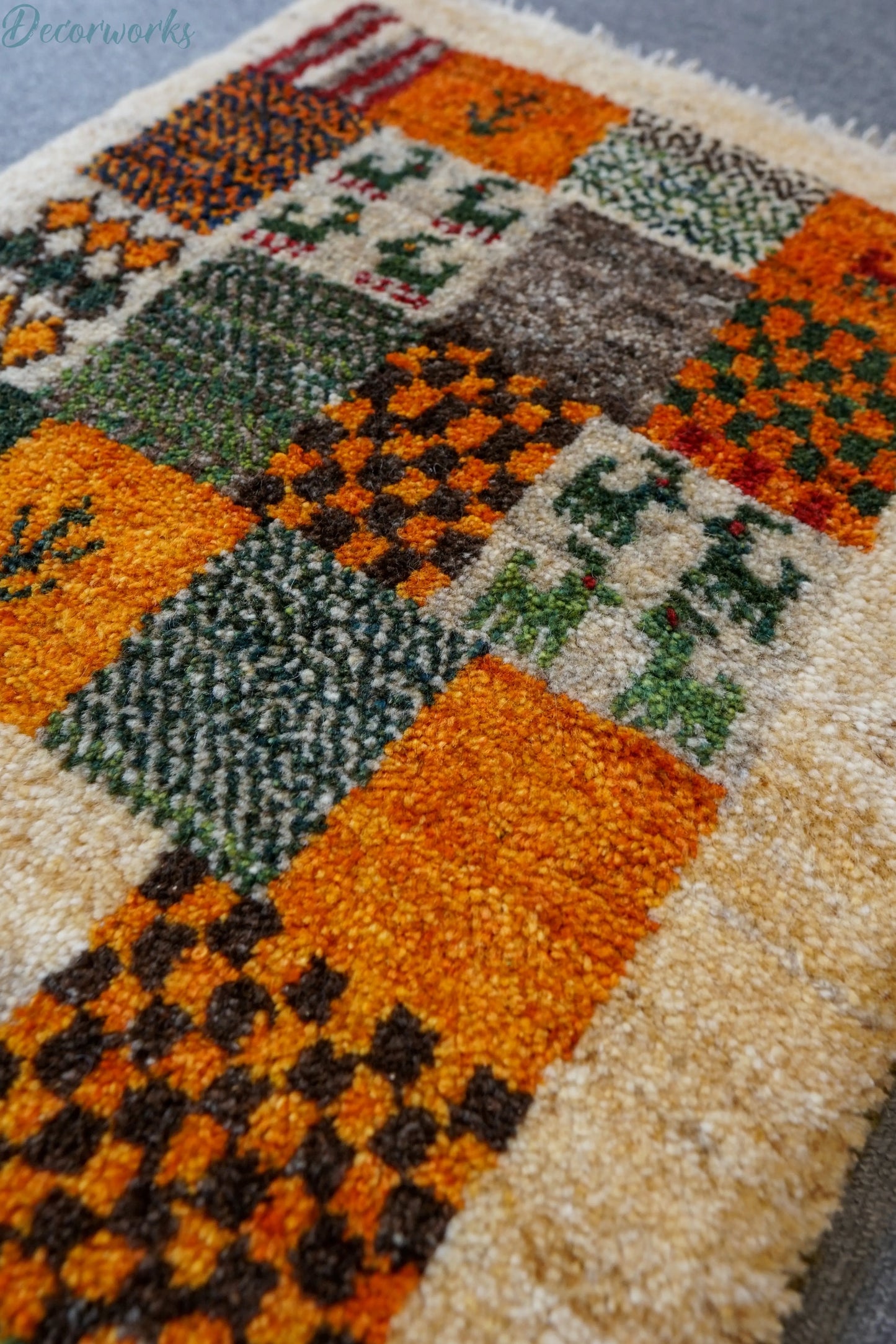 80×52cm ペルシャ絨毯 ギャッベ ギャベ 玄関マット Decorworks