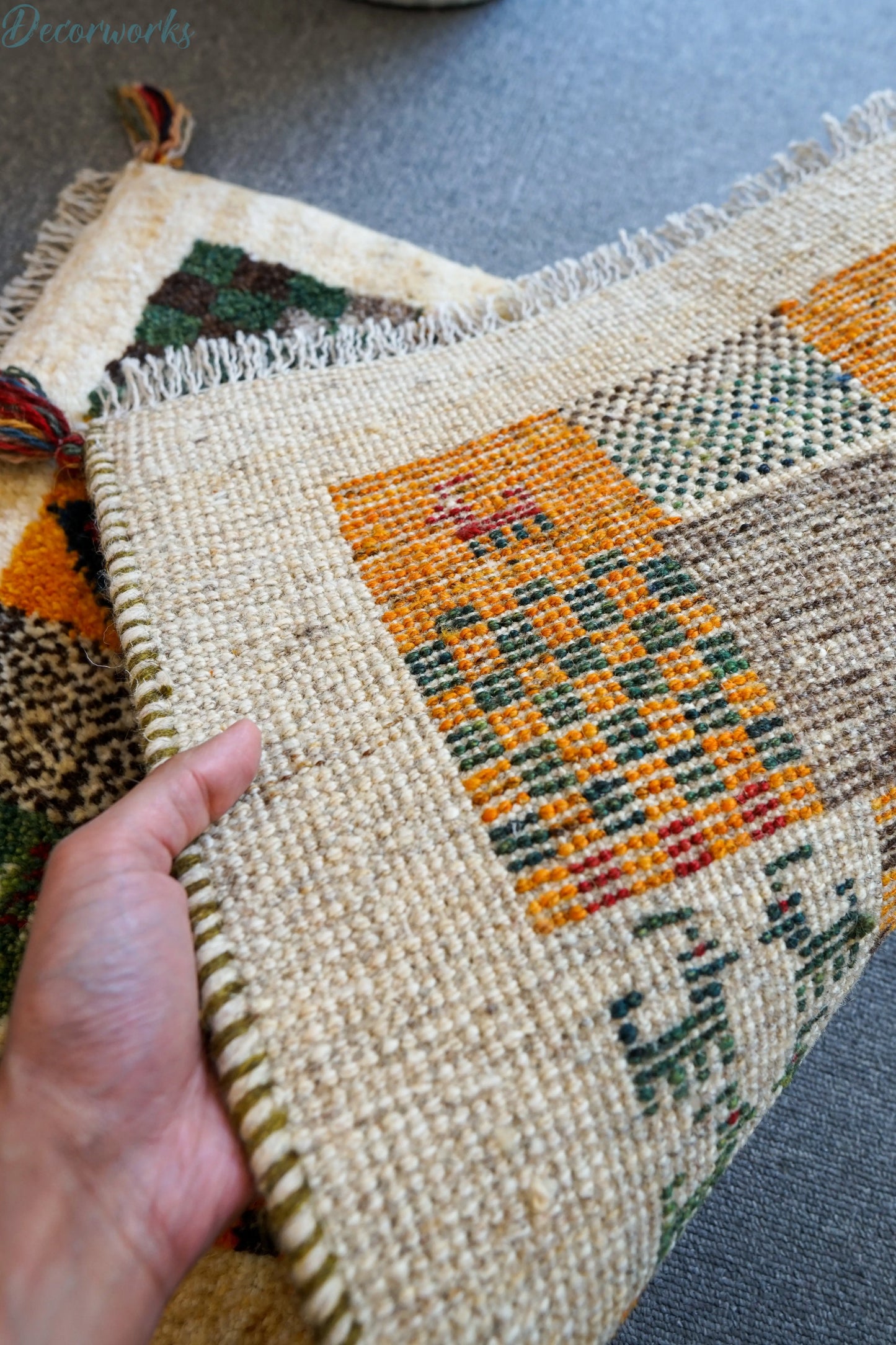 80×52cm ペルシャ絨毯 ギャッベ ギャベ 玄関マット Decorworks