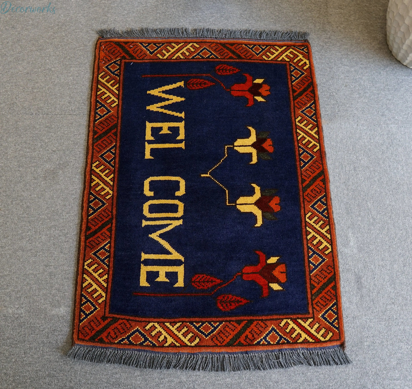 85×61cm アフガニスアン手織り絨毯 Decorworks