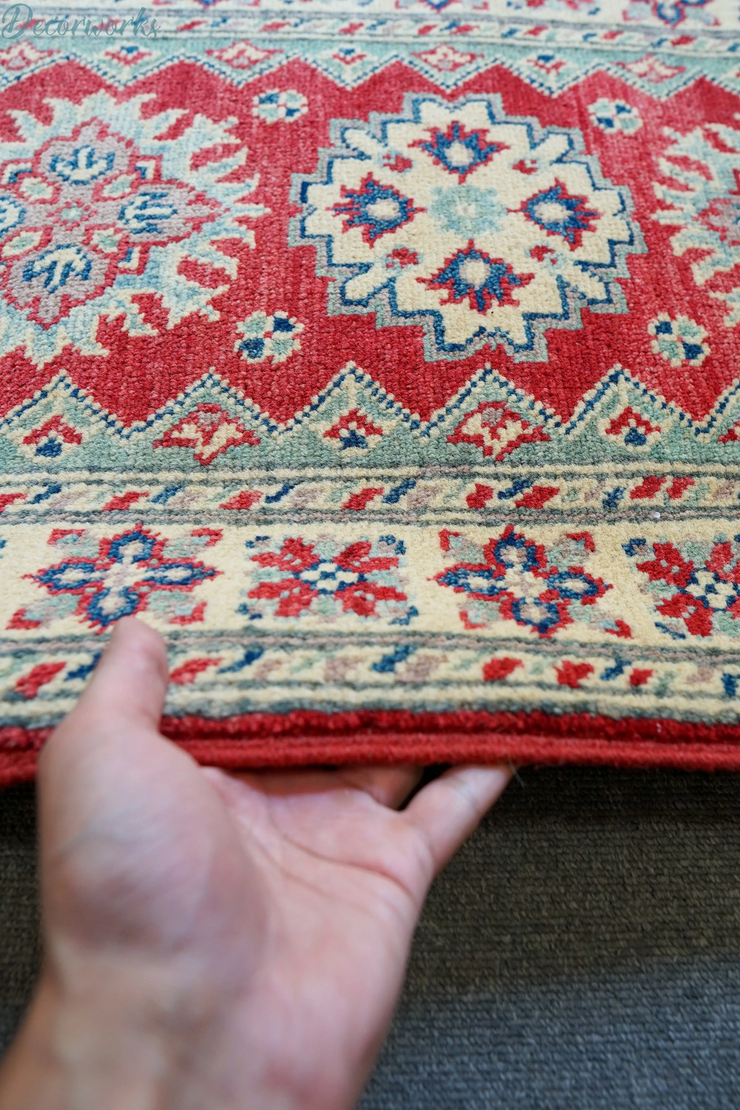 89×60cm アフガニスタン手織り絨毯 Decorworks