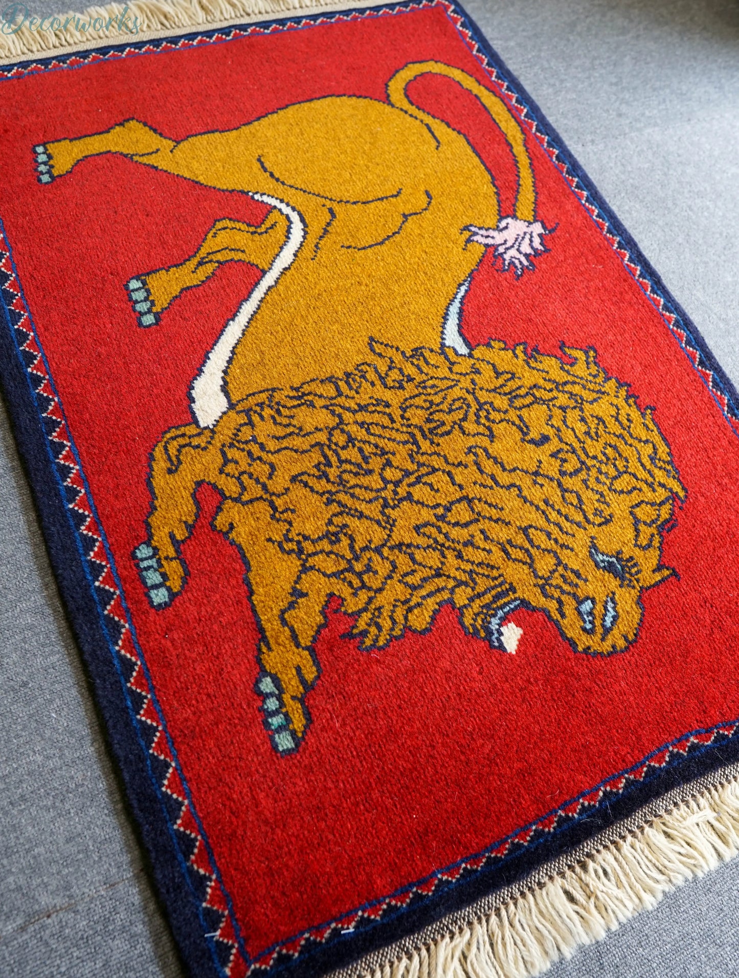 89x63cm 手織り ペルシャ絨毯 カシュカイ族 Decorworks