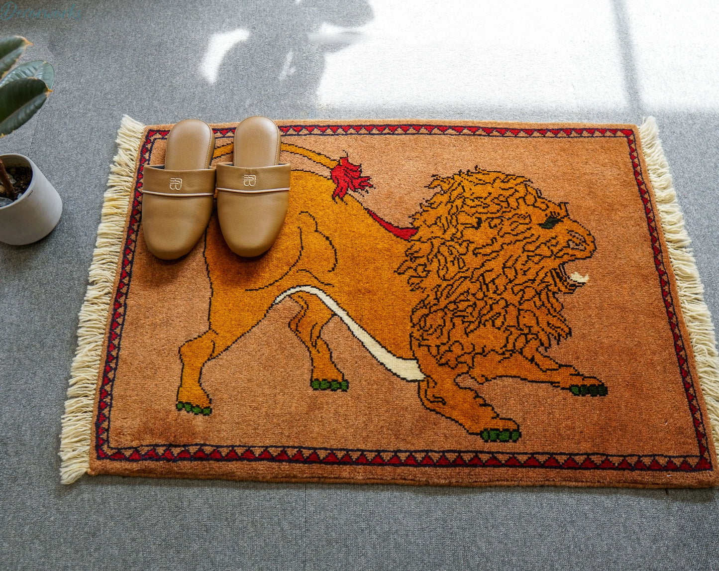 90x64cm 手織り ペルシャ絨毯 カシュカイ族 Decorworks