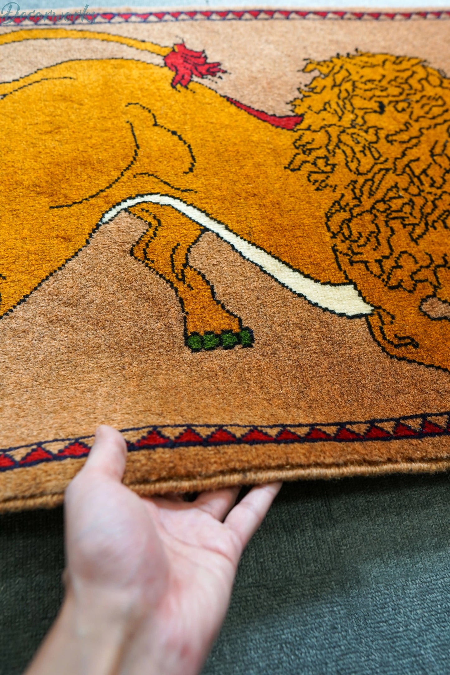 90x64cm 手織り ペルシャ絨毯 カシュカイ族 Decorworks