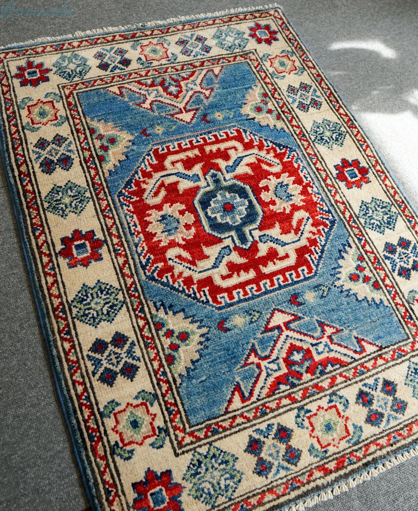 91×64cm アフガニスタン手織り絨毯 Decorworks