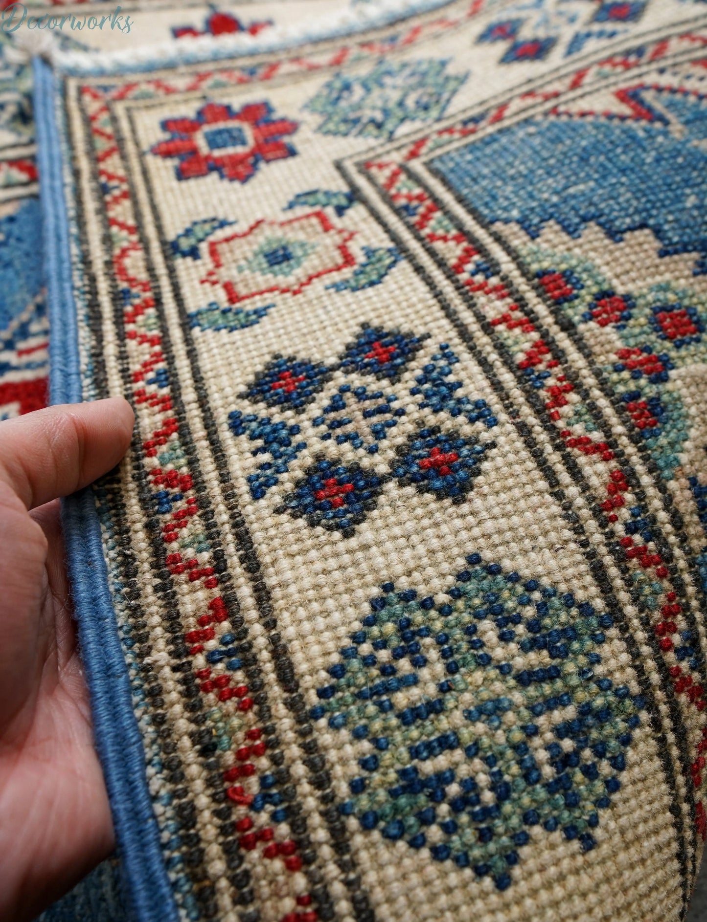 91×64cm アフガニスタン手織り絨毯 Decorworks