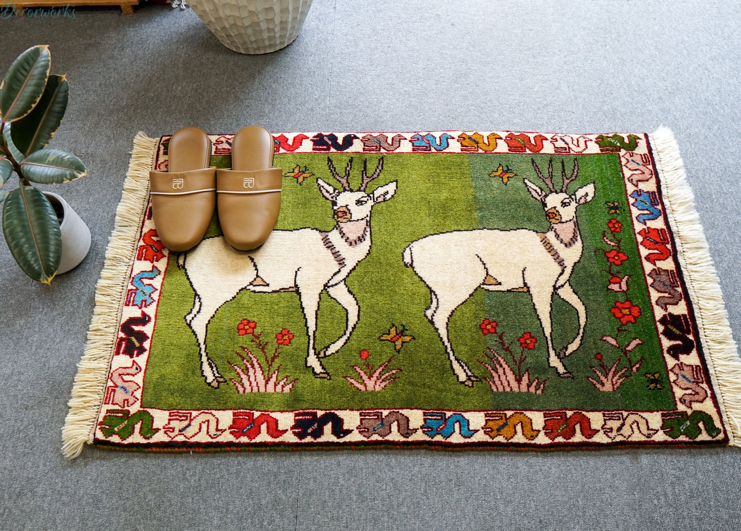 98x63cm 手織り ペルシャ絨毯 カシュカイ族 Decorworks
